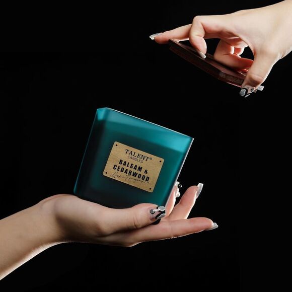 Scented Soy Candles, Deluxe Noble Aromatherapy Candles, Balsam & Cedarwood, Cand - Picture 5 of 12